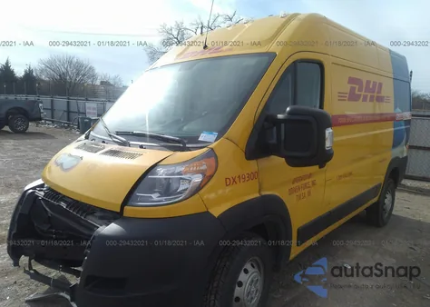 2019 Ram Promaster 2500 High Roof 136" Wb z USA, uszkodzony, nr VIN 3C6TRVCG6KE550622